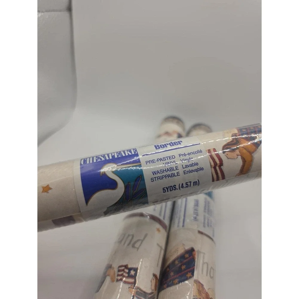 3 Sealed Rolls Chesapeake God Bless America Wallpaper Border Americana FF1106-1